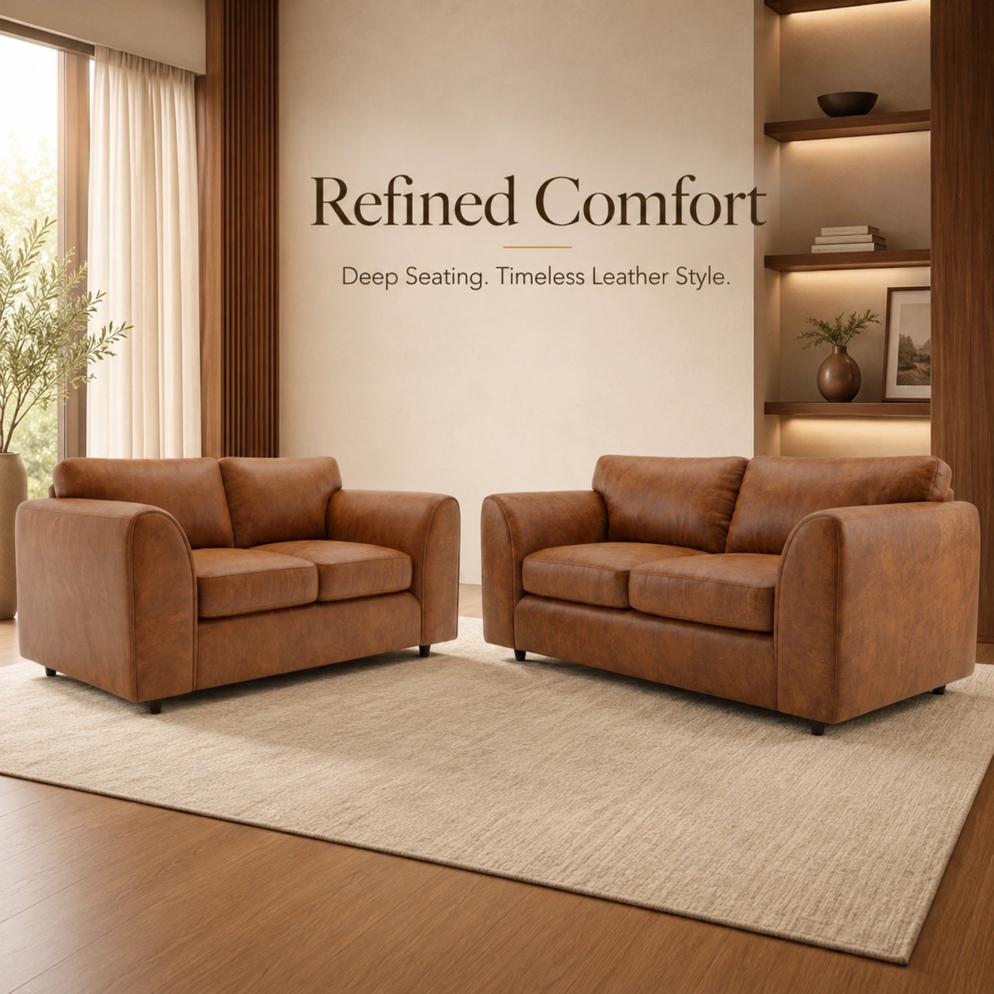  Brown 3+2 Seater