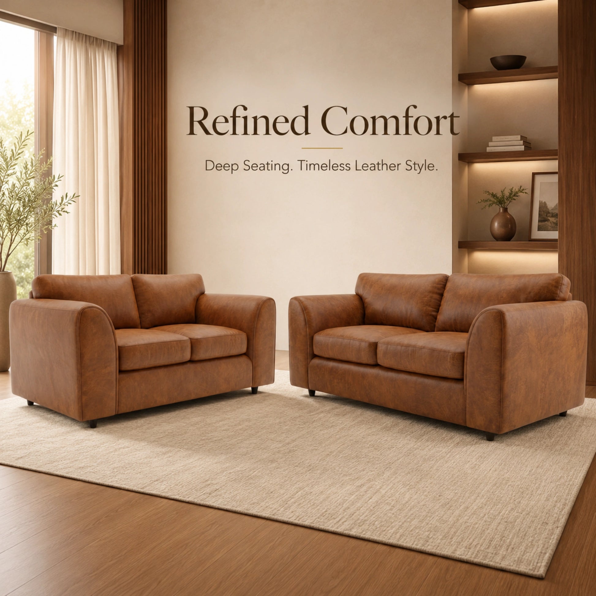  Brown 3+2 Seater