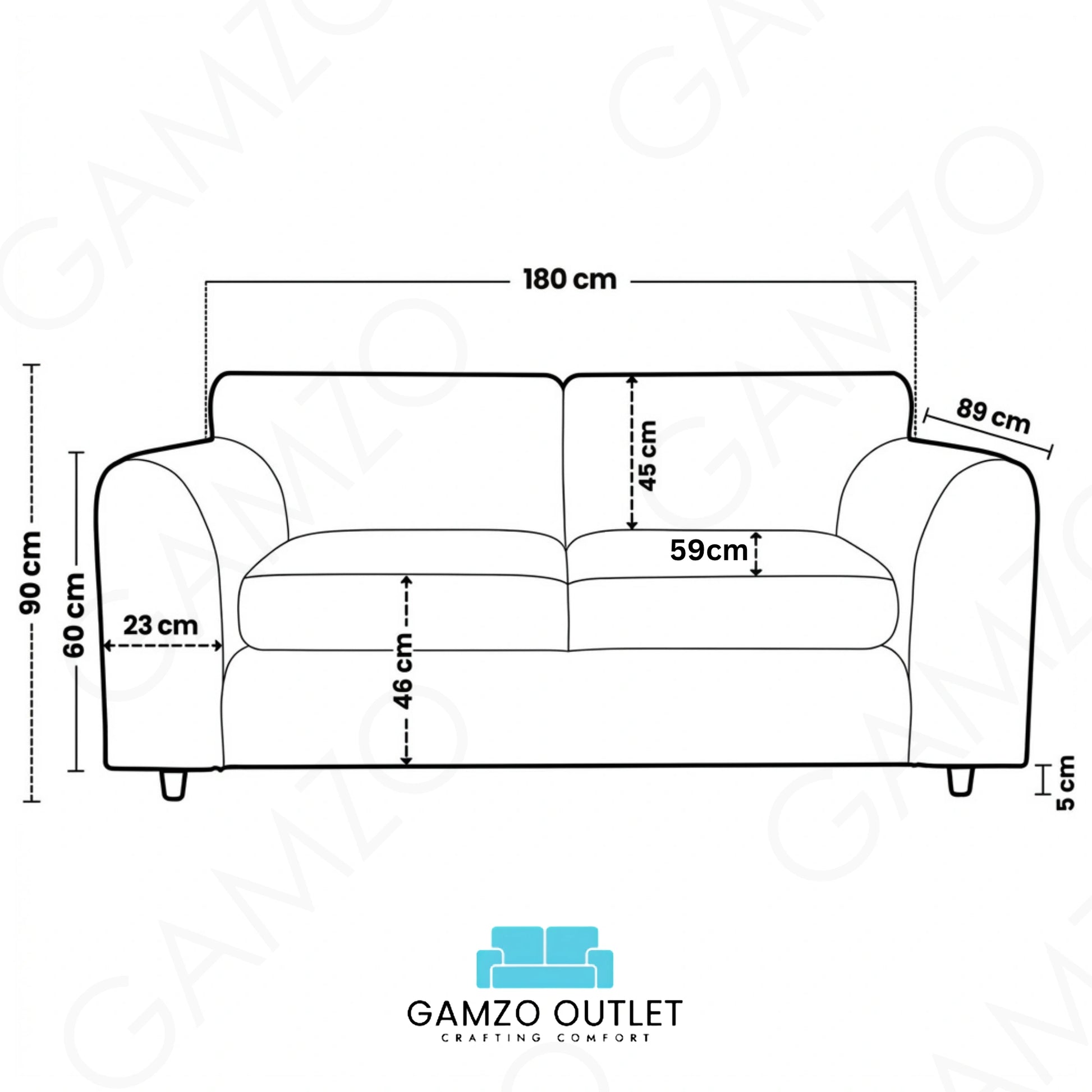  Brown 3+2 Seater