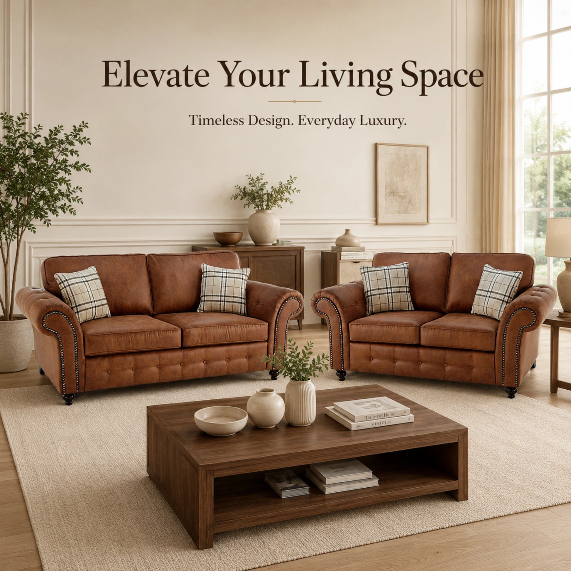 Brown 3+2 Seater