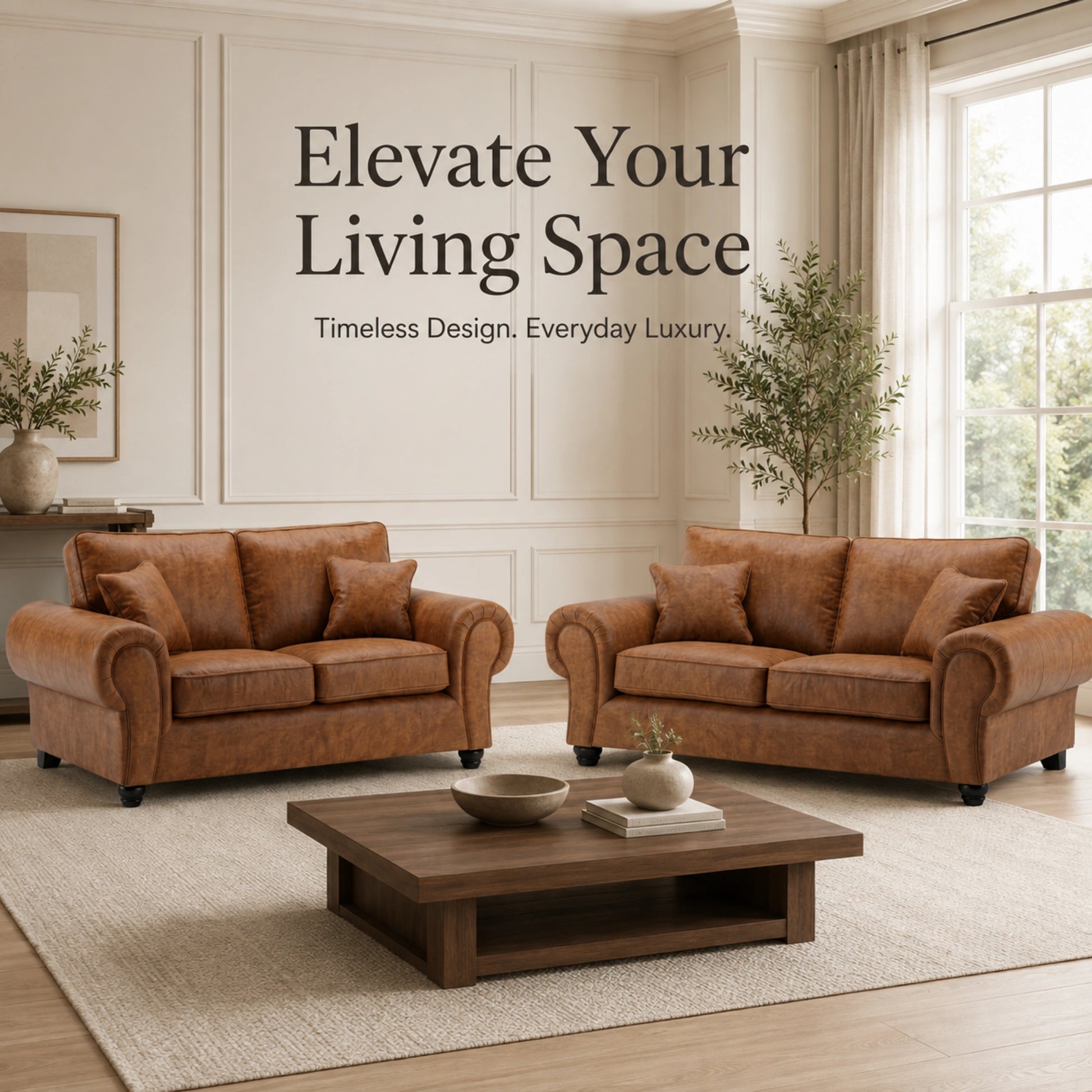 Brown 3+2 Seater