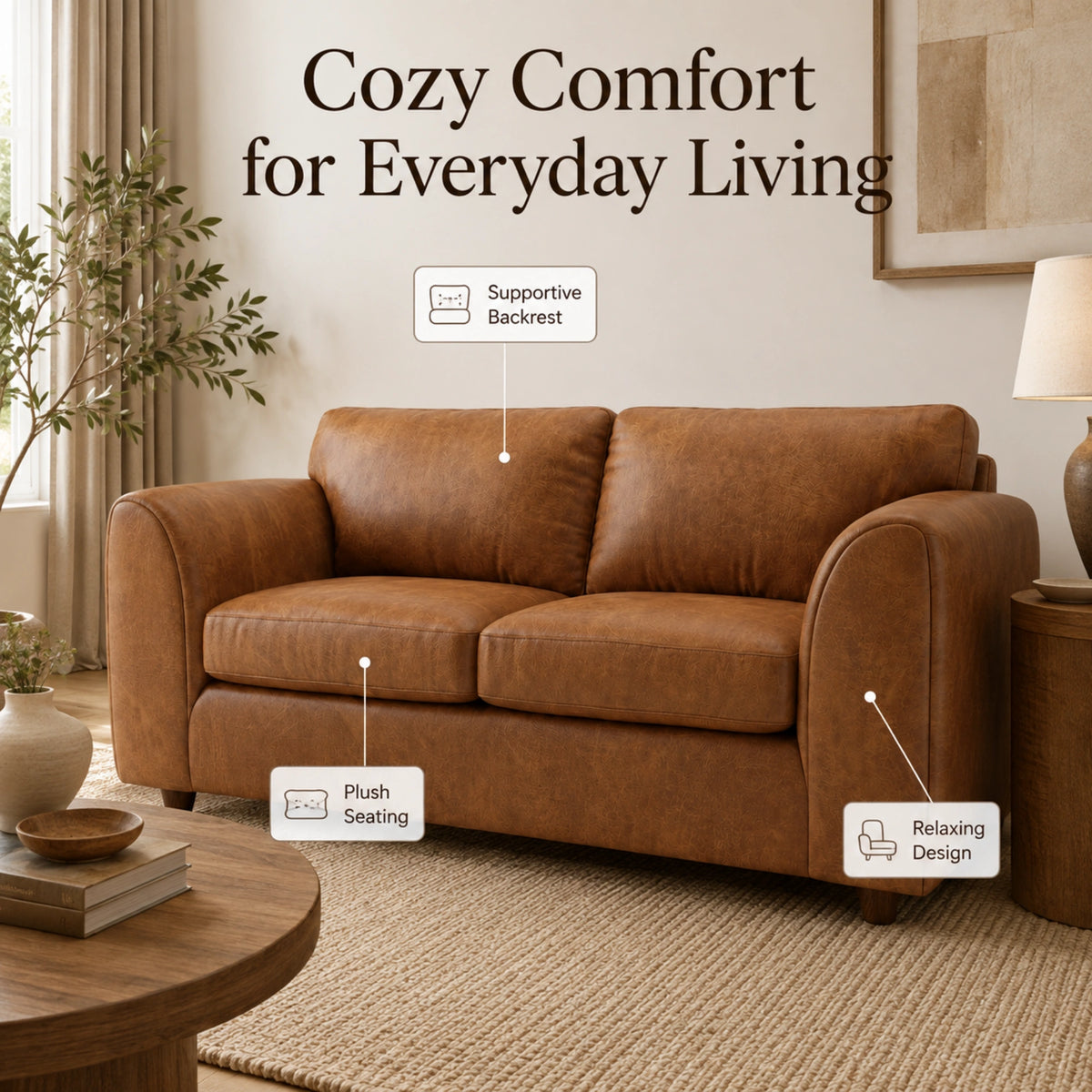  Brown 3+2 Seater