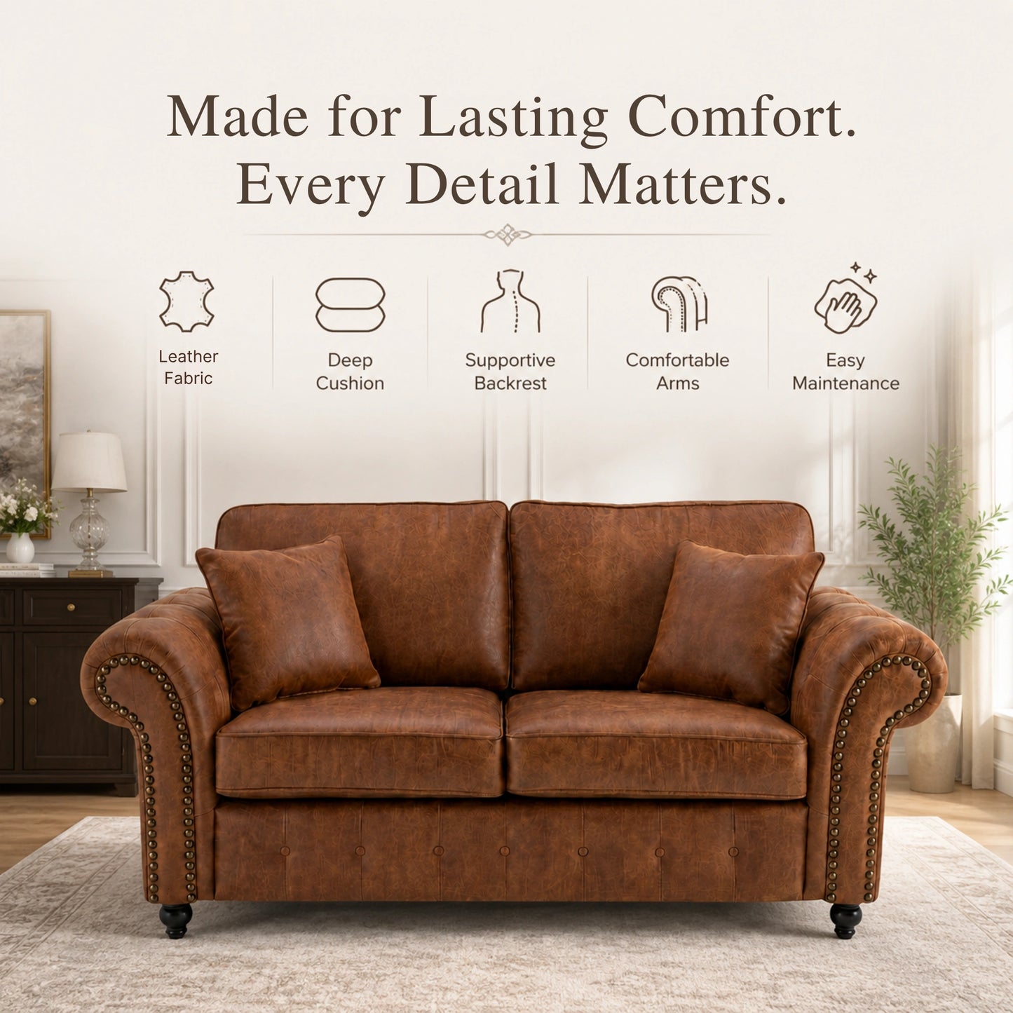 Brown 3+2 Seater