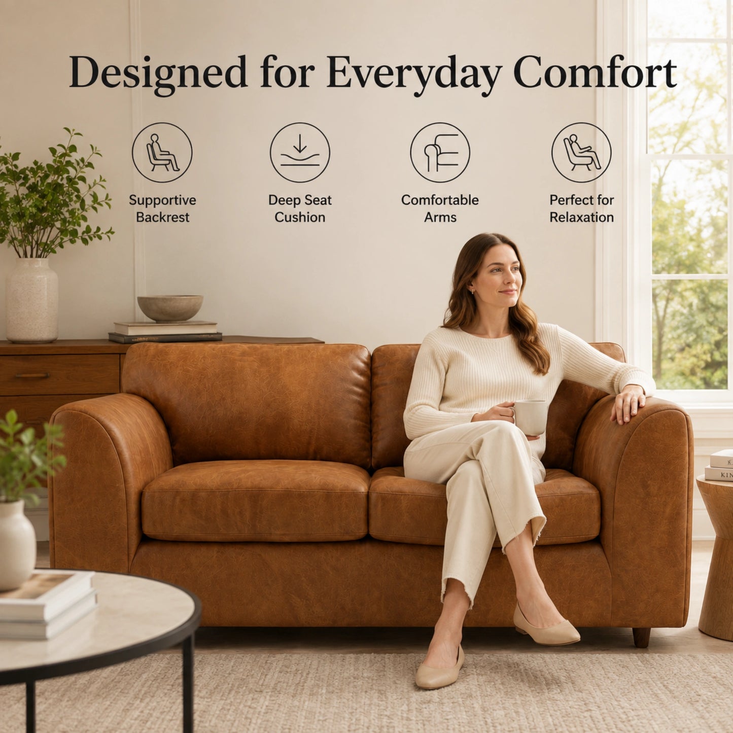  Brown 3+2 Seater