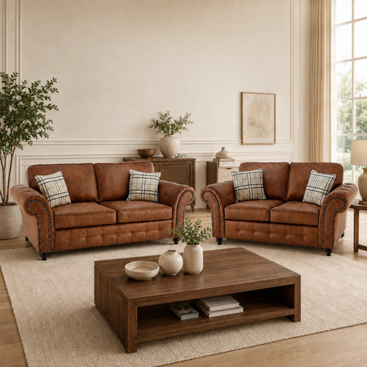 Oakland Leather Sofa Set
