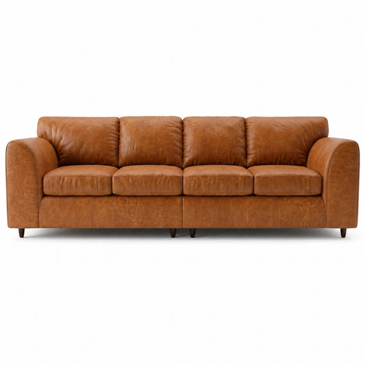 Dillon Full Back 4 Seater Leather Sofa