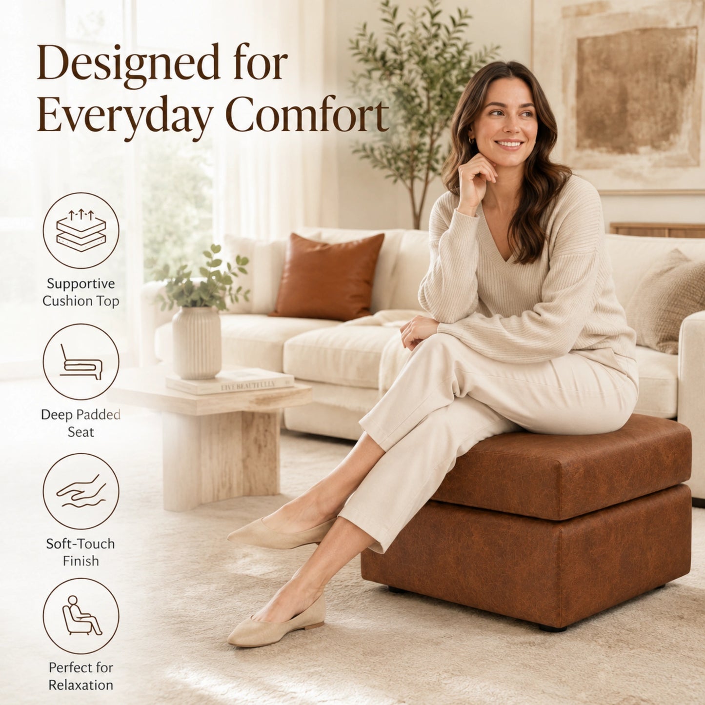 Brown Footstool