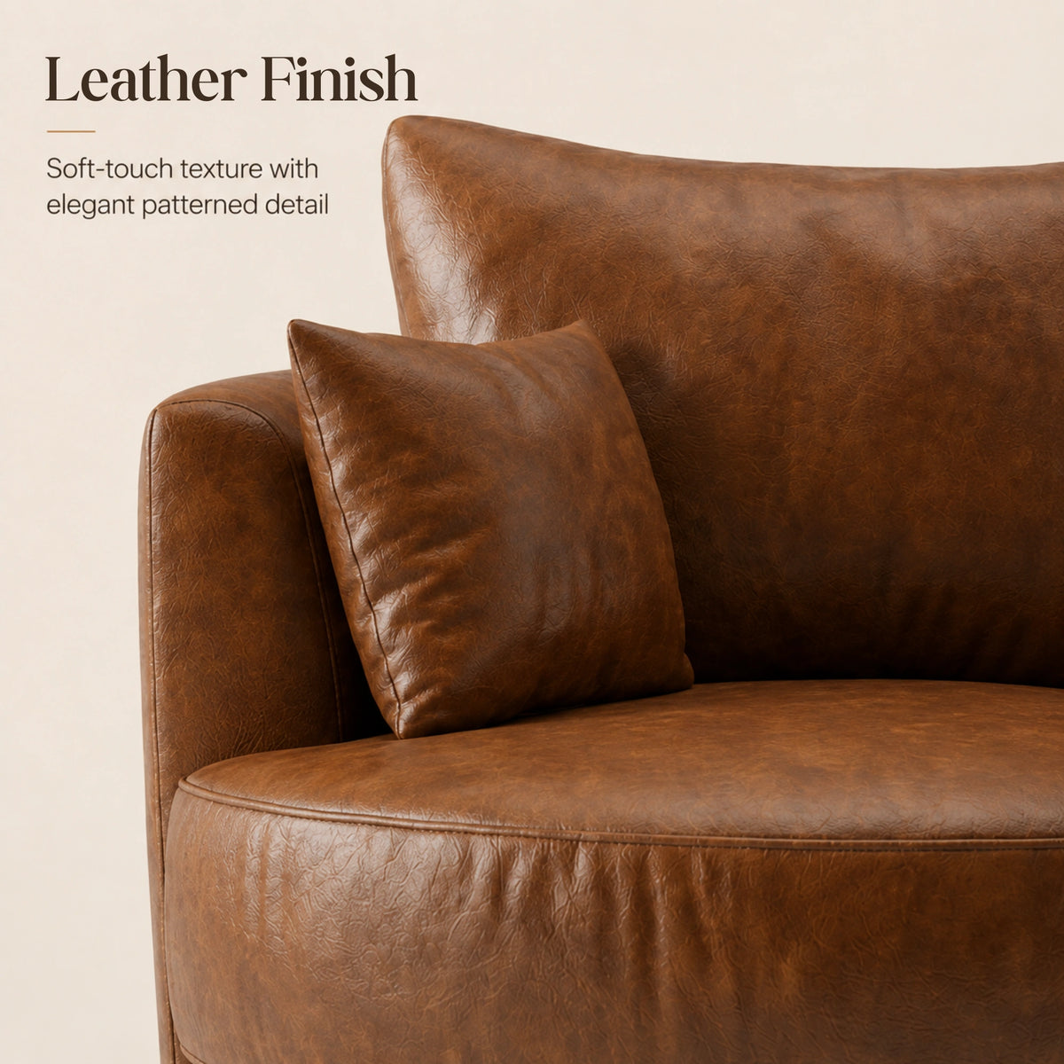 Brown Dillon leather swivel chair by Gamzo Outlet, showcasing a modern sofa with a sleek design and plush upholstery.