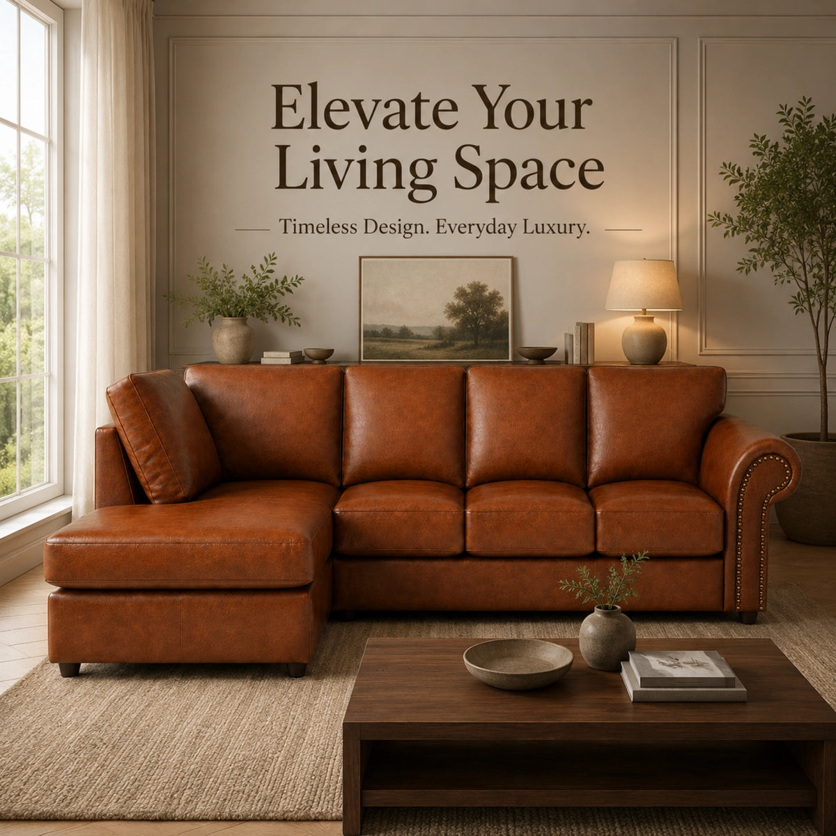Brown 5 Seater Left hand facing