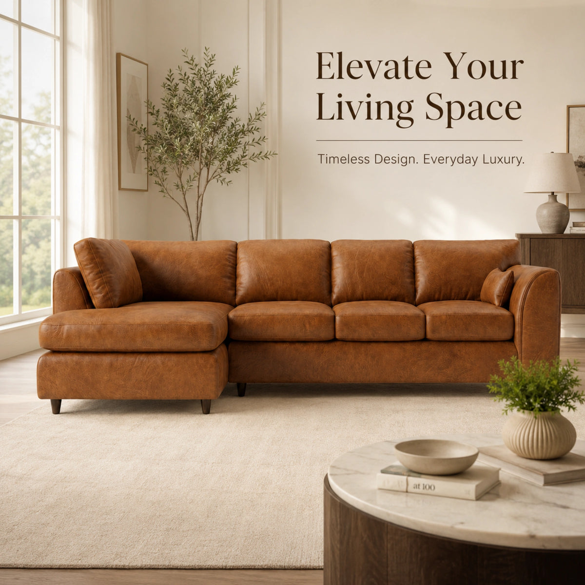 Brown | 5 Seater | Left Hand Facing
