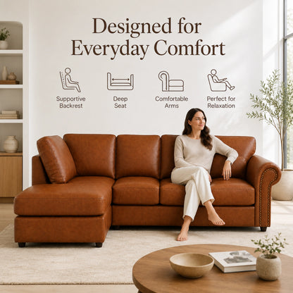 Brown 5 Seater Left hand facing