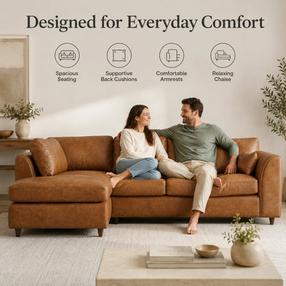 Brown | 5 Seater | Left Hand Facing