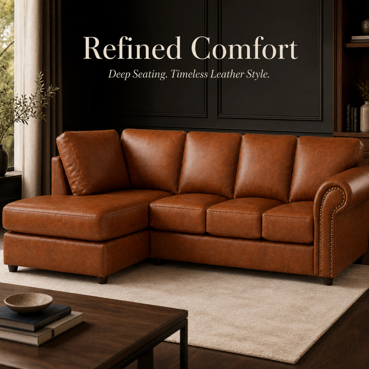 Brown 5 Seater Left hand facing