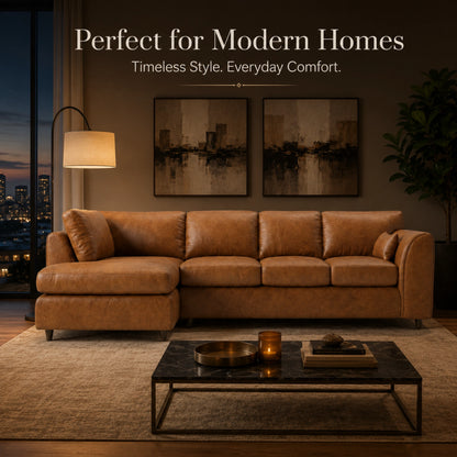Brown | 5 Seater | Left Hand Facing