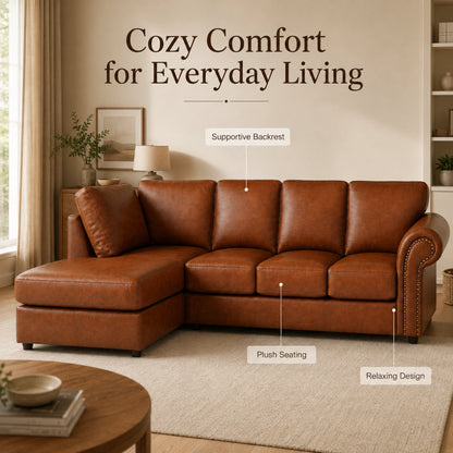 Brown 5 Seater Left hand facing
