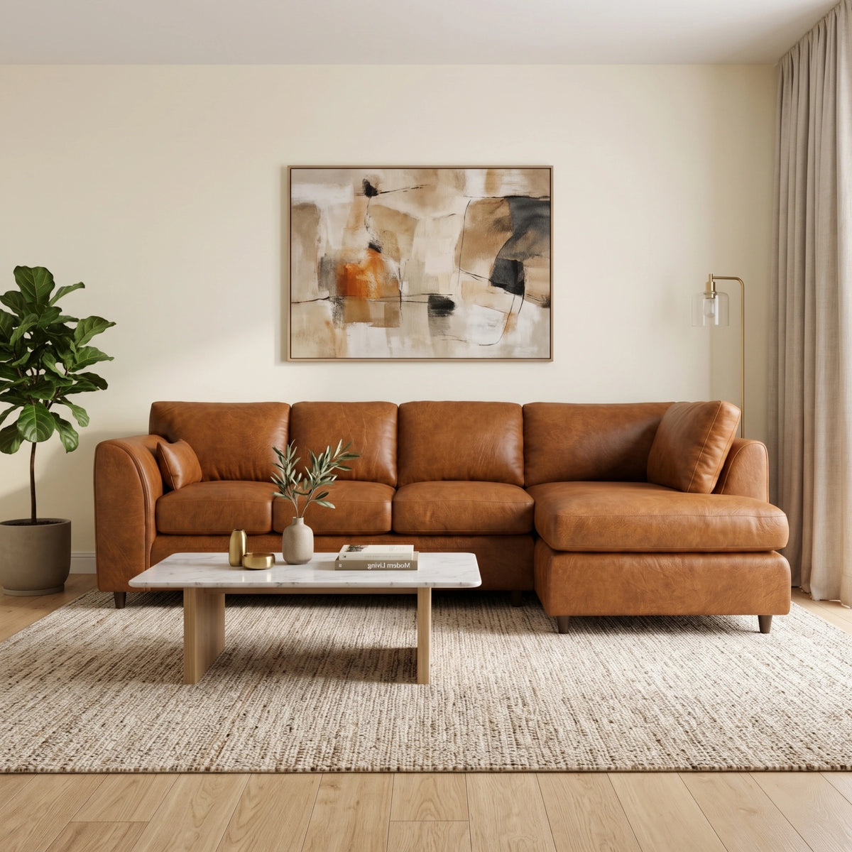 Brown | 5 Seater | Right Hand Facing