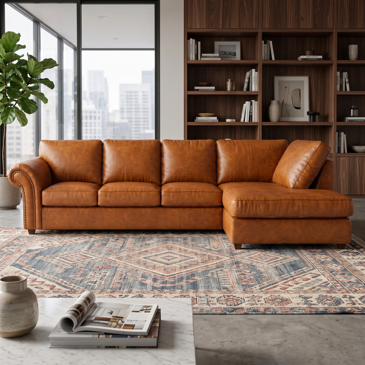 Brown 5 Seater Right hand facing