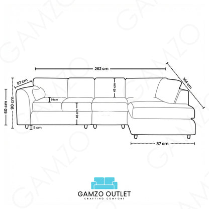 Brown | 5 Seater | Right Hand Facing