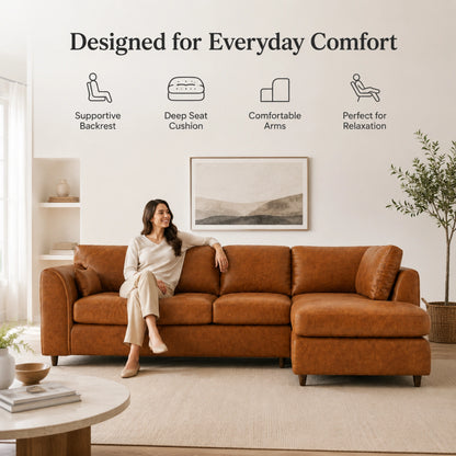 Brown | 5 Seater | Right Hand Facing