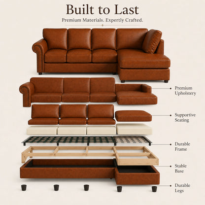 Brown 5 Seater Right hand facing