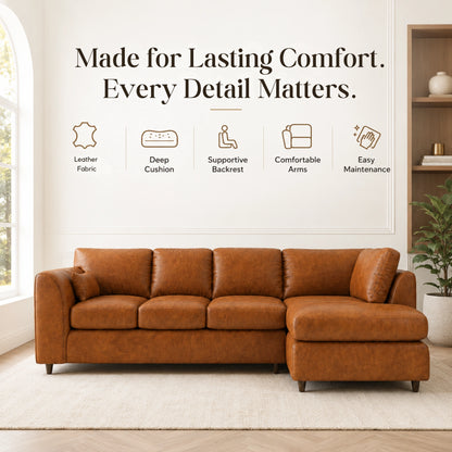 Brown | 5 Seater | Right Hand Facing