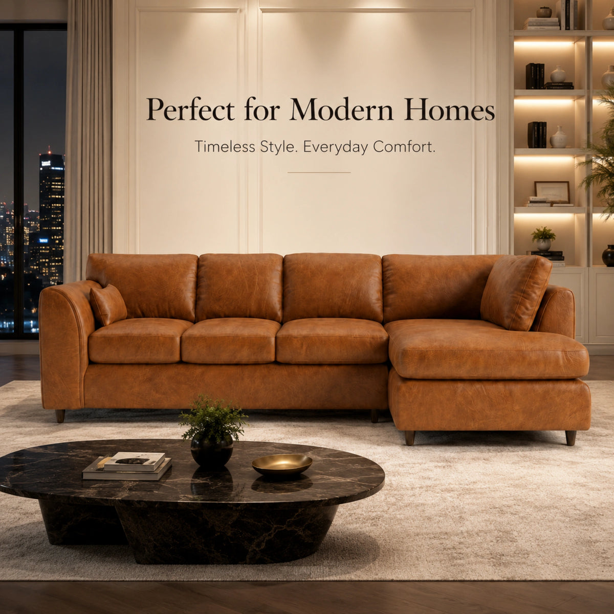 Brown | 5 Seater | Right Hand Facing