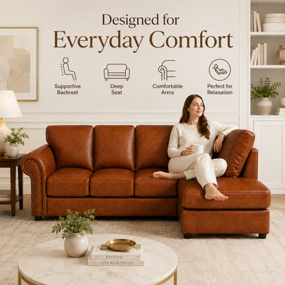 Brown 5 Seater Right hand facing