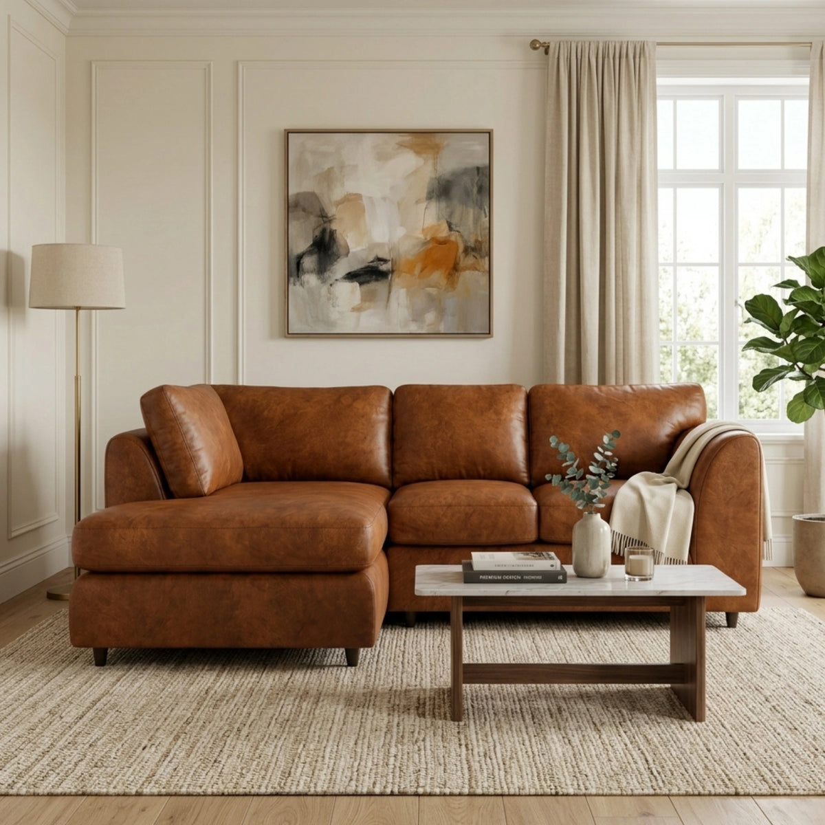 Brown | 4 Seater | Left Hand Facing