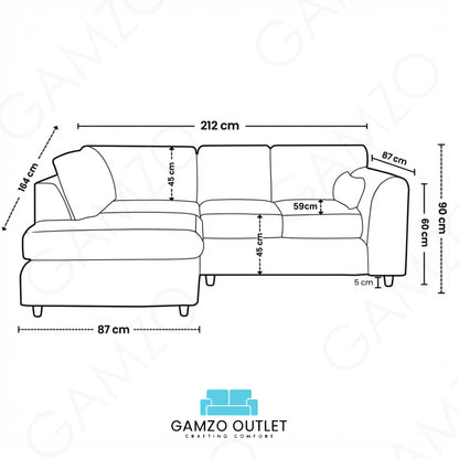 Brown | 4 Seater | Left Hand Facing