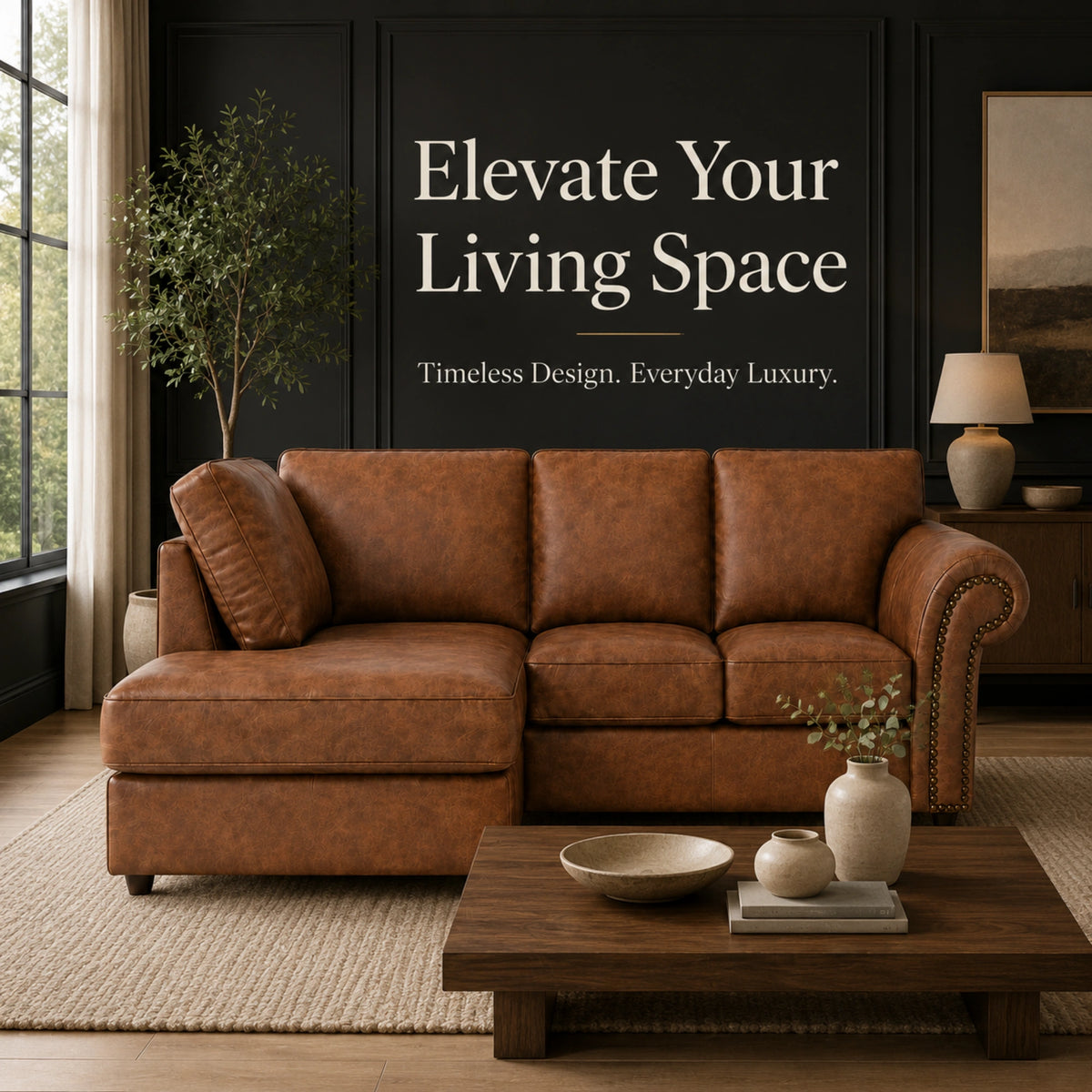 Brown 4 Seater Left Hand facing