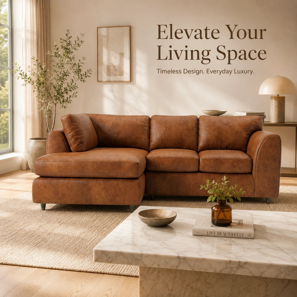 Brown | 4 Seater | Left Hand Facing