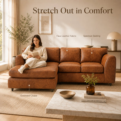 Brown | 4 Seater | Left Hand Facing