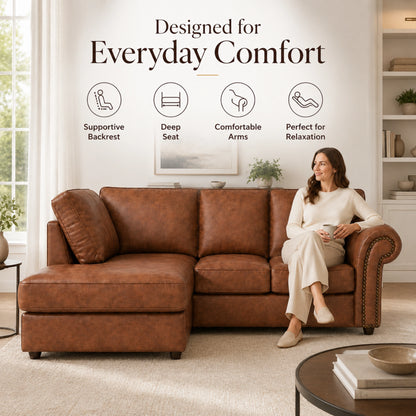 Brown 4 Seater Left Hand facing