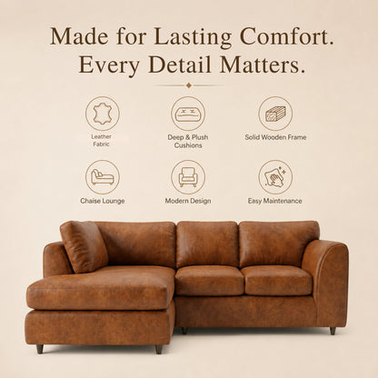 Brown | 4 Seater | Left Hand Facing