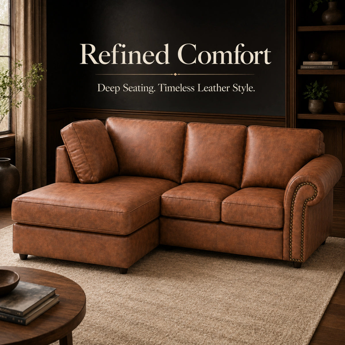 Brown 4 Seater Left Hand facing
