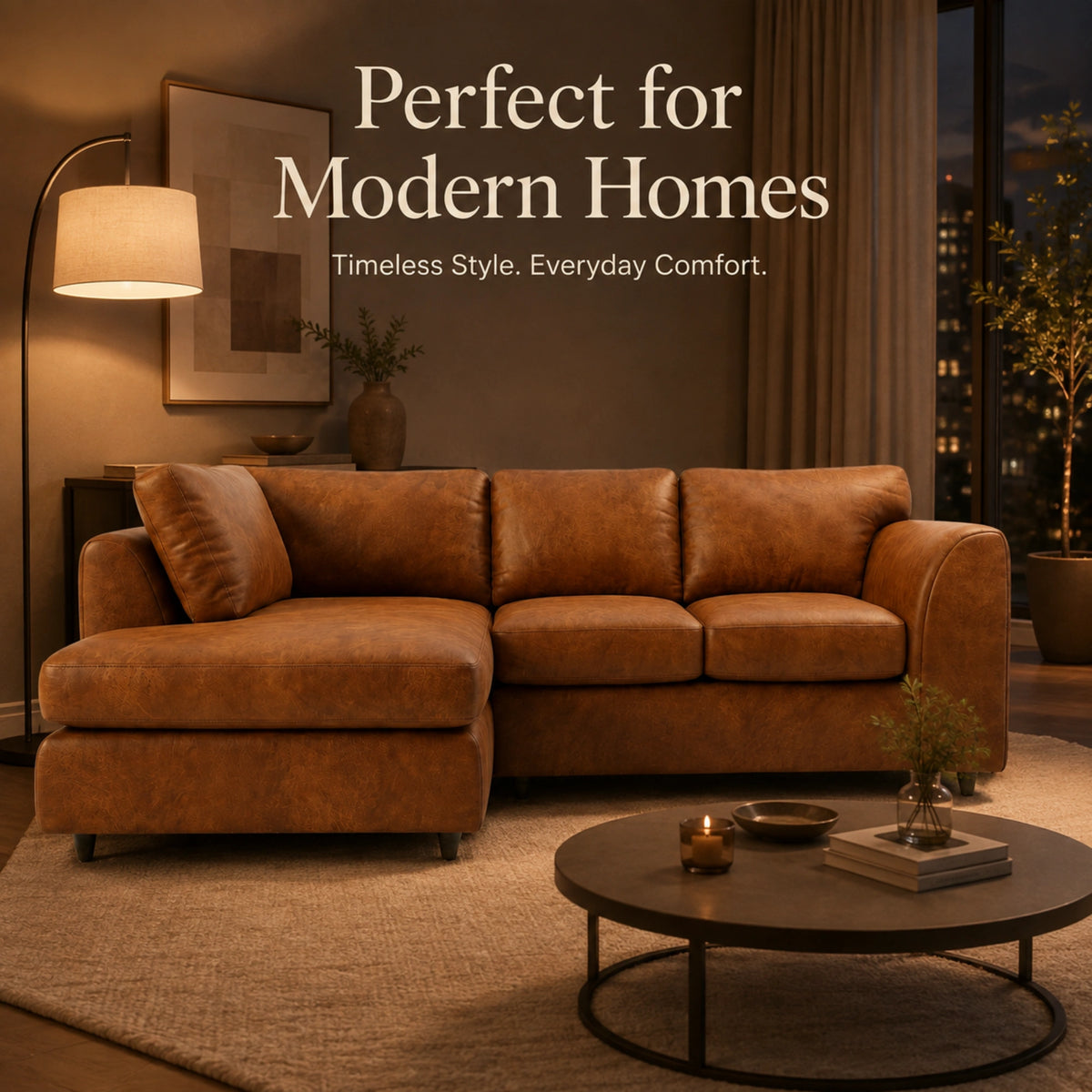 Brown | 4 Seater | Left Hand Facing