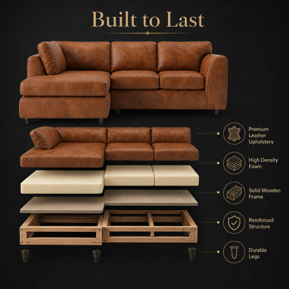 Brown | 4 Seater | Left Hand Facing