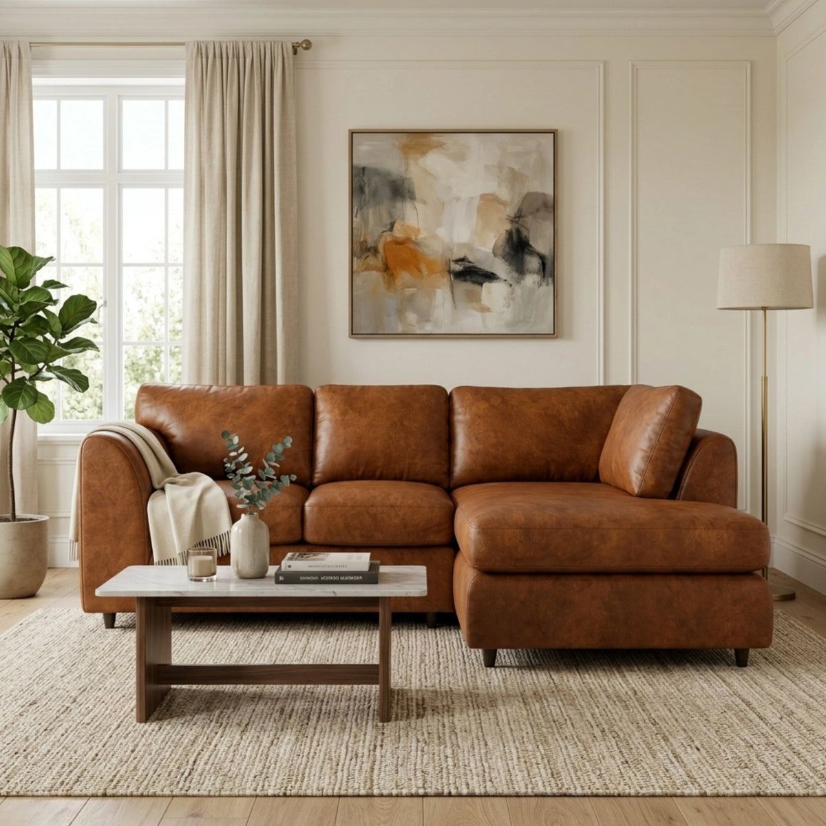 Brown | 4 Seater | Right Hand Facing