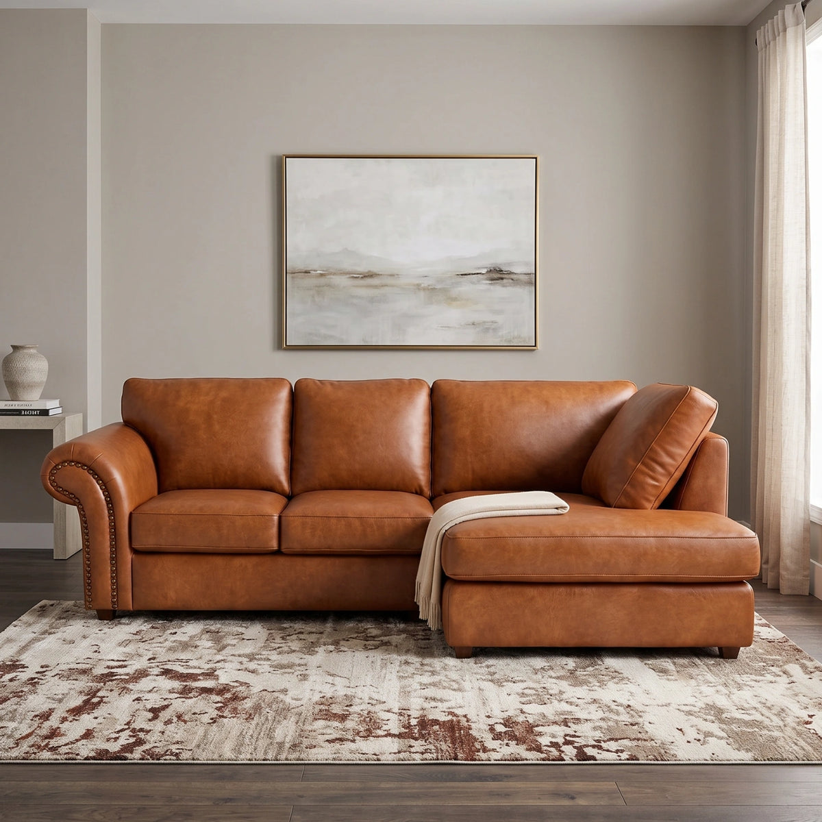 Brown 4 Seater Right Hand facing