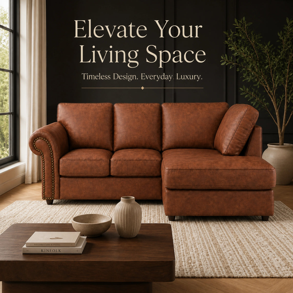 Brown 4 Seater Right Hand facing