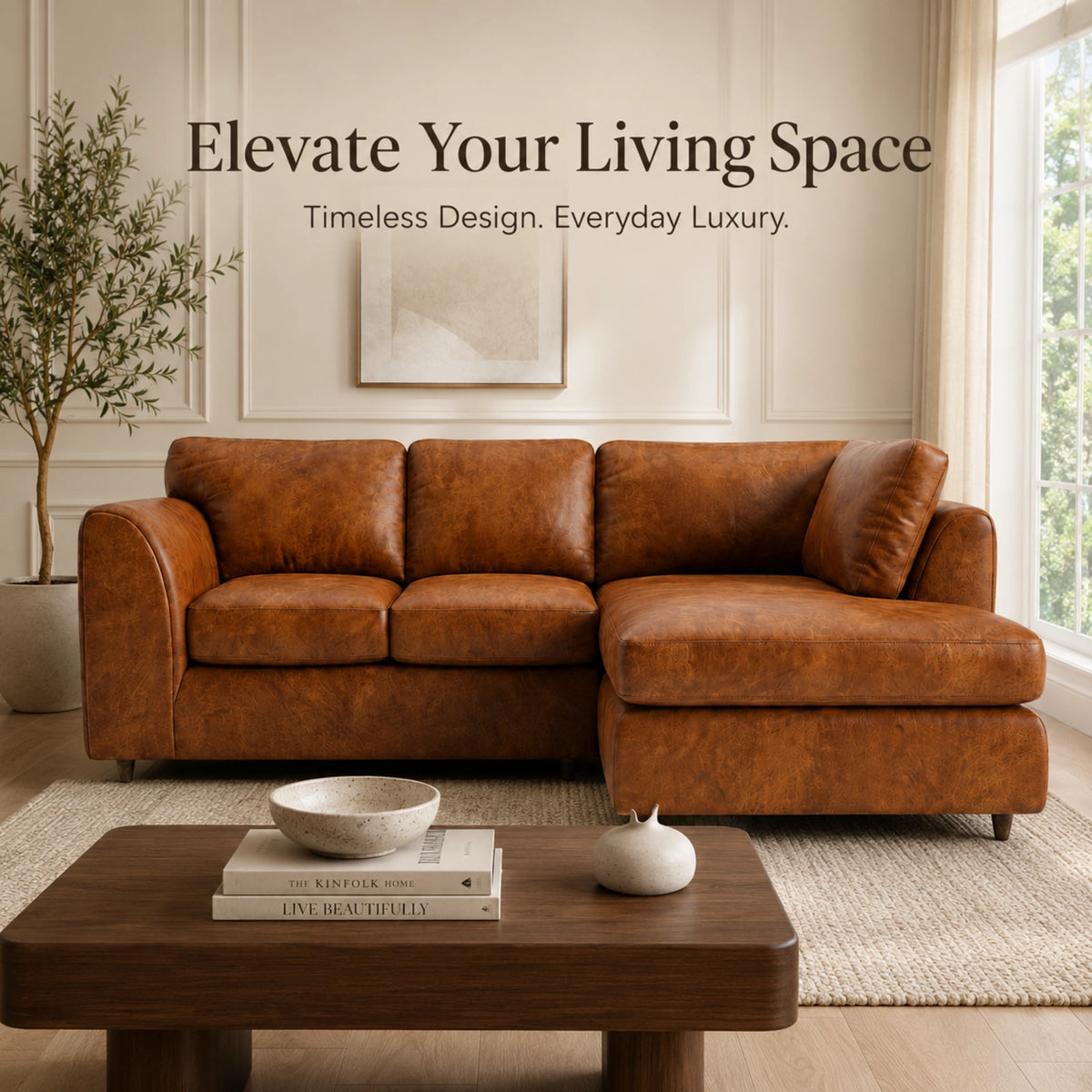 Brown | 4 Seater | Right Hand Facing