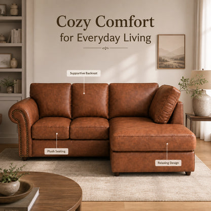 Brown 4 Seater Right Hand facing