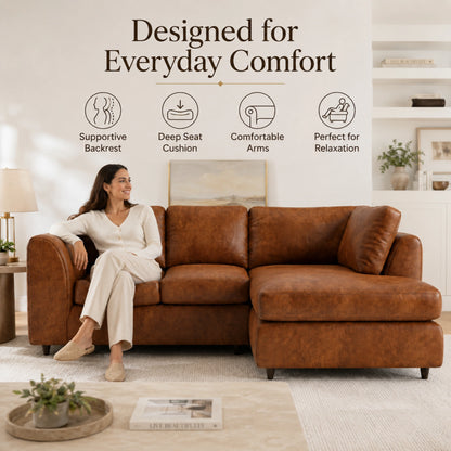 Brown | 4 Seater | Right Hand Facing