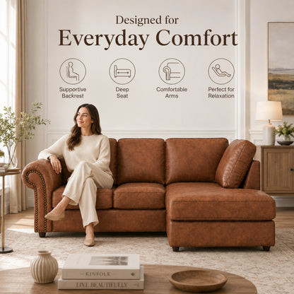 Brown 4 Seater Right Hand facing