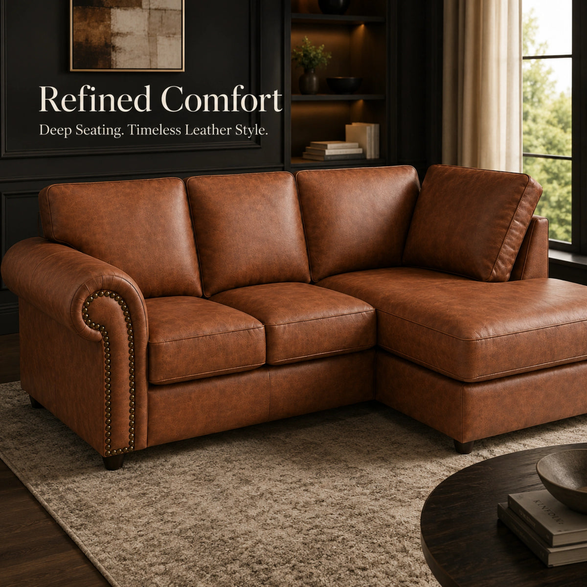 Brown 4 Seater Right Hand facing