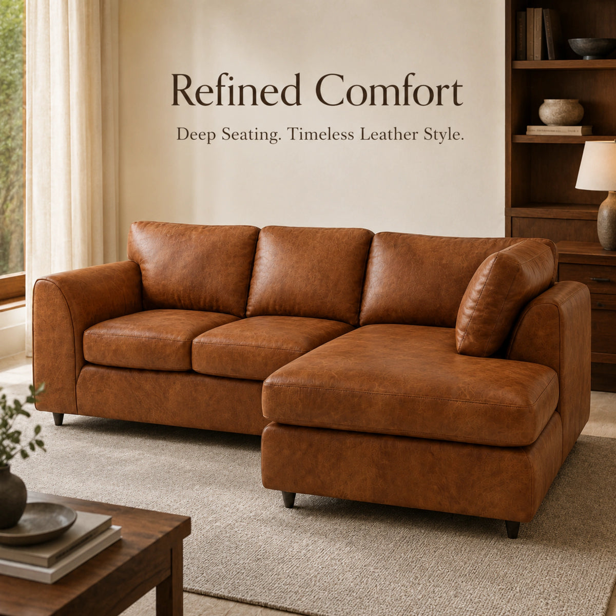 Brown | 4 Seater | Right Hand Facing