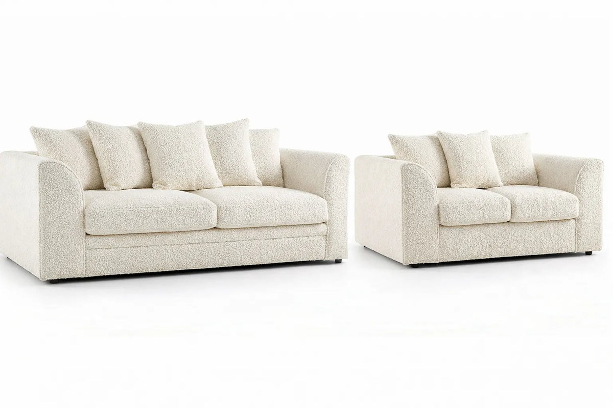 3 + 2 Seater Scatter back ivory
