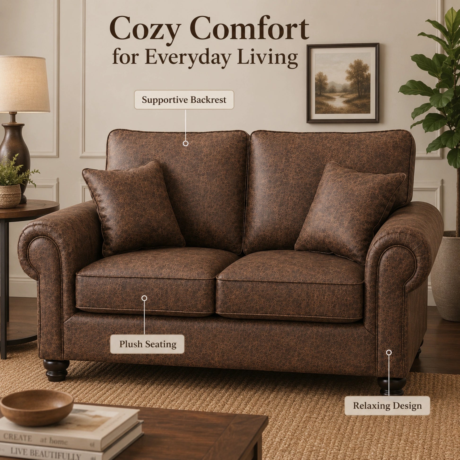 Chocolate Brown 2 Seater