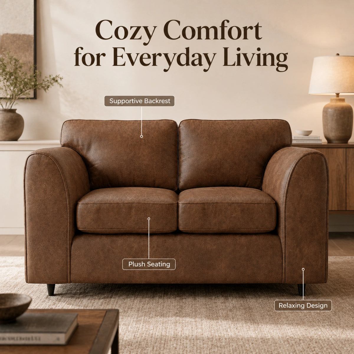 Chocolate Brown 2 Seater