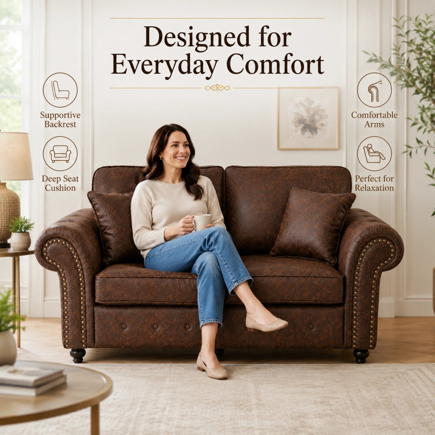 Chocolate Brown 2 Seater